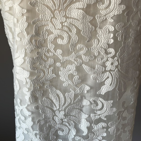 Tribalfemme white dress lattice embroidered on sheer overlay sleeveless shift 14 - Picture 4 of 16